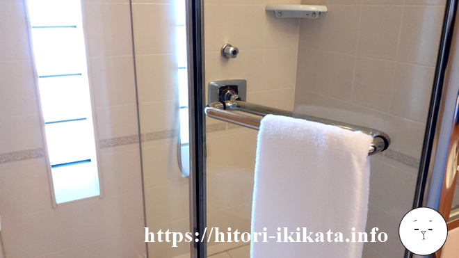 ホテルオークラ京都のシャワールームスペース