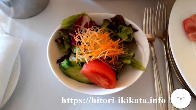 ホテルオークラ京都のアメリカンブレックファーストの野菜サラダ